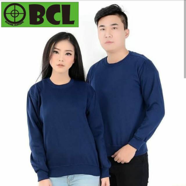Kaos polos lengan panjang Navy