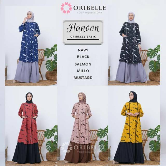 HANOON BY ORIBELLE/ GAMIS CASUAL/ GAMIS ORIBELLE/ GAMIS MOTIF/ GAMIS SYAR'I