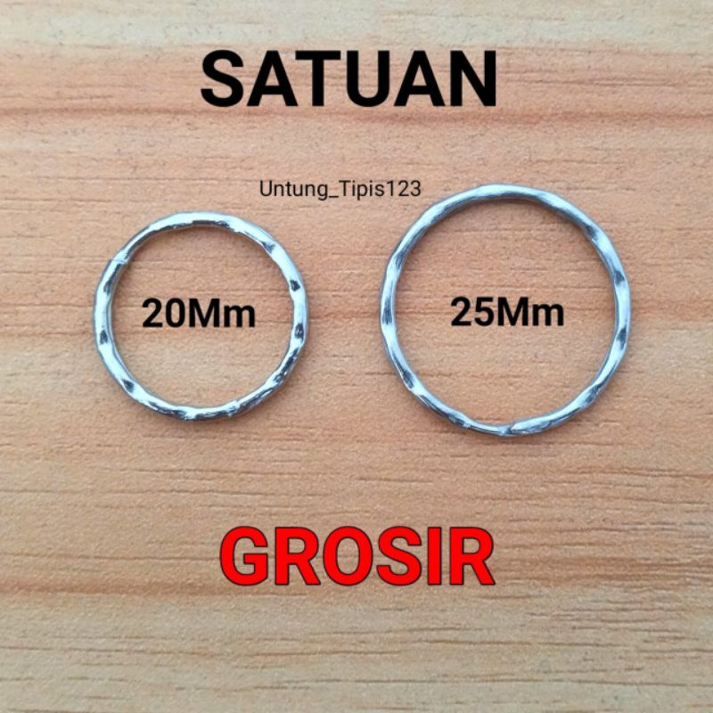 Ring ganci ukuran 25mm satuan Model double Ring kembang Ring gantungan kunci