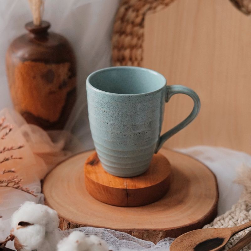 Mug Gelas Cangkir Keramik Mint Rustic Properti  Foto Food  