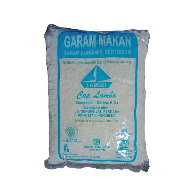 

Garam makanan cap lambo (kasar) 1 pcs.