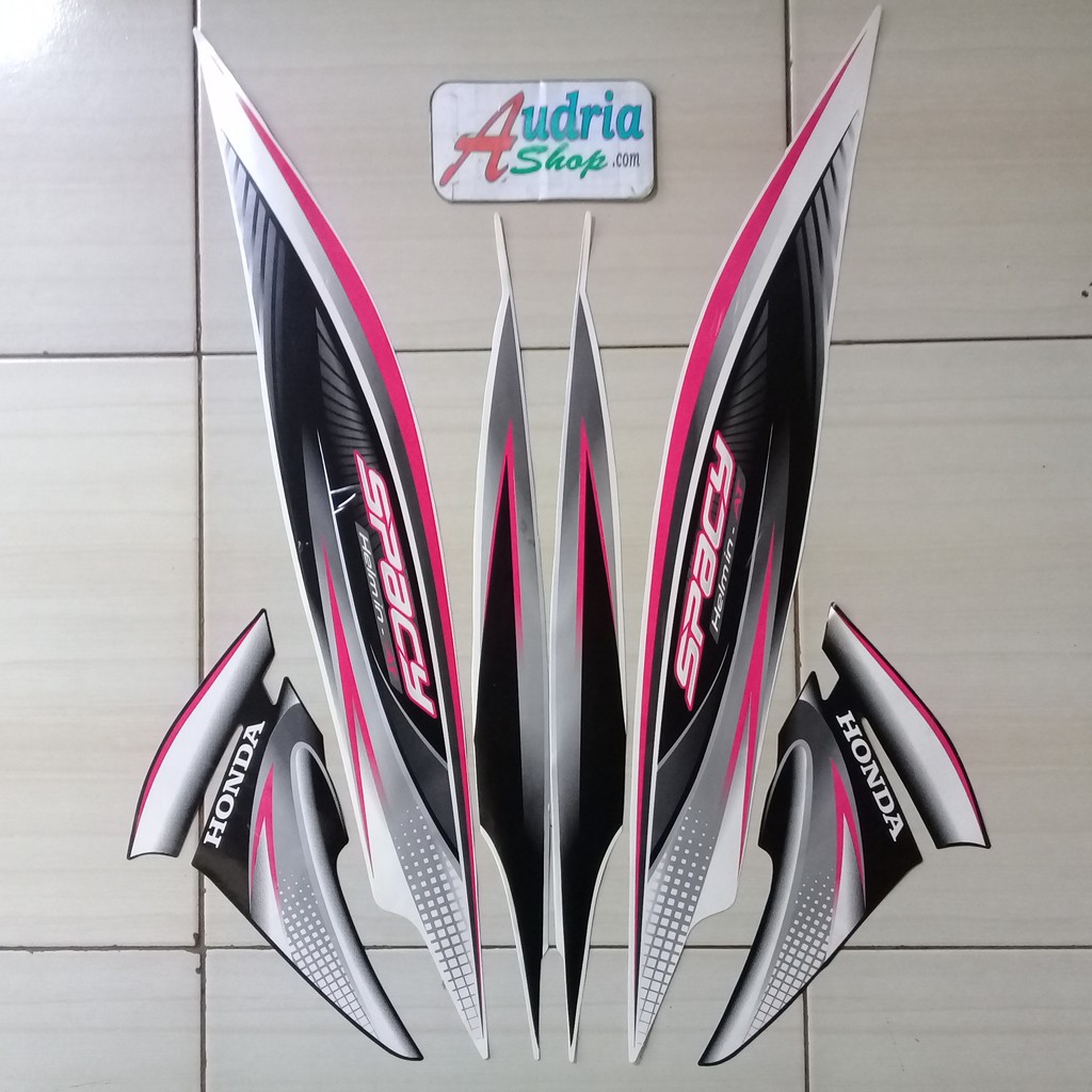 Stiker striping motor honda spacy 2012 putih