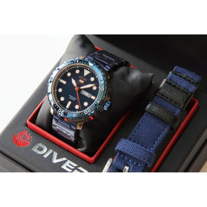 JAM TANGAN PRIA SEIKO DIVER RANTAI FREE TALI KANVAS ANALOG COWOK ORIGINAL ADA 5 WARNA COD MURAH
