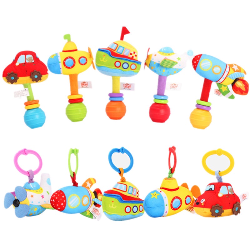 [BIG SALE] Mainan Bayi Rattle Gantungan Stroller Bentuk Kendaraan Transportasi Gantung Hanging Plush Toys