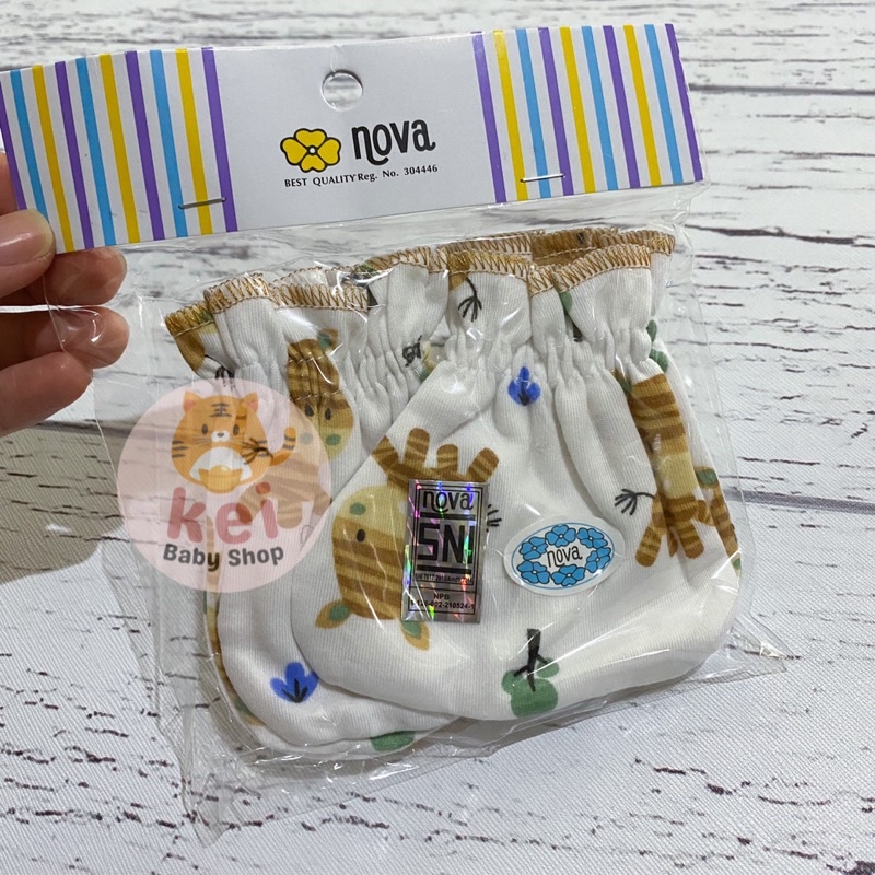 Nova Sarung Tangan Kaki Bayi Newborn Coklat - STK Mittens Booties Bayi Newborn Nova