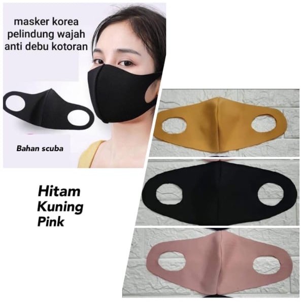 MASKER KOREA ANTI DEBU (BAHAN SCUBA) BISA DICUCI SYSTEM LASER