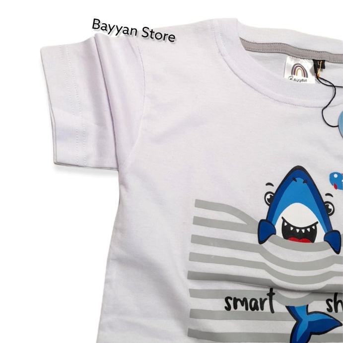 Bayyan Baju Kaos Anak Laki Laki Umur 1-12 Tahun Bahan Cotton