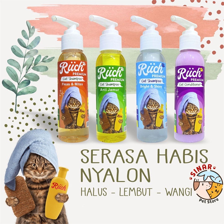 RIICH Premium Shampoo 100ML Sampo Kucing Wangi Lembut Kutu Jamur Hewan bersih grooming