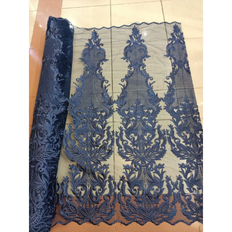 Kain - bahan Tile Elisab Bordir  / cocok untuk dress gaun seragaman gamis dll TERBARU