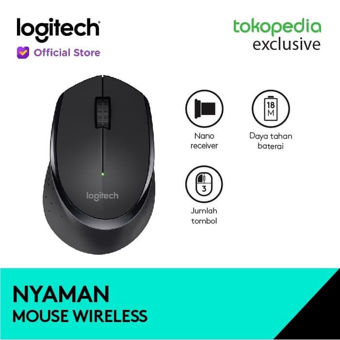 Exclusive mouse Logitech M275 Wireless Mouse laptop terbaru - Black K8E1