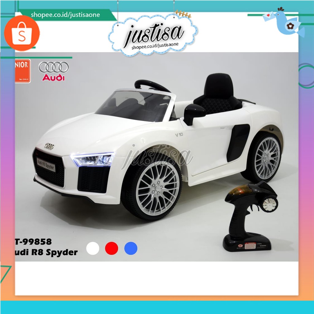 Promo !! Mainan Anak Mobil Aki Junior Audi R8 Spyder HT-99858 - Mainan mobil Remote control - Mobil sport