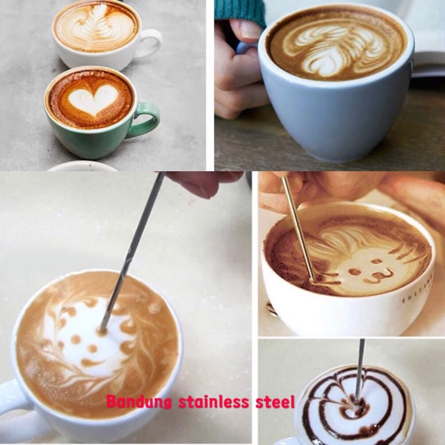 Milk jug pitcher dengan garis 600ml measurement latte art jug stainless steel jarum needle