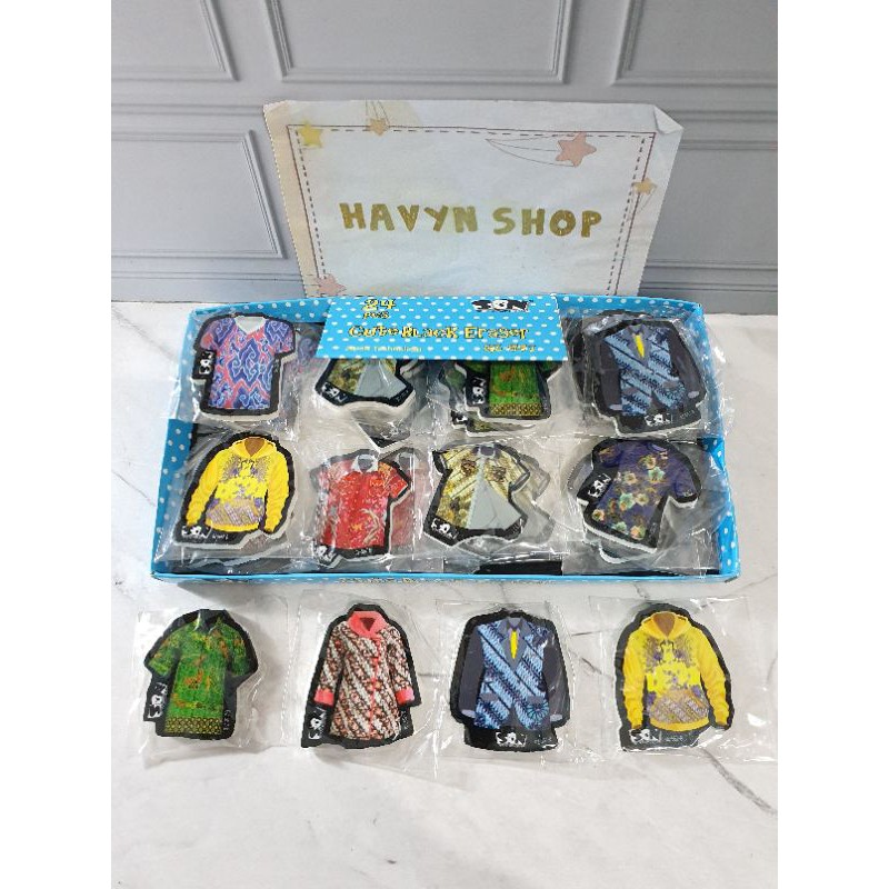 (24pc) penghapus murah/hapusan karakter/stip fancy/OB KECIL-Baju BATIK