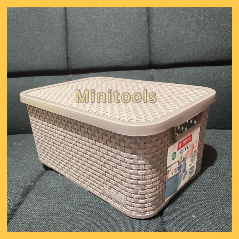 Tempat Keranjang Mini Serbaguna dengan Tutup 7 Liter / Lion Star CA-12 Storage Box