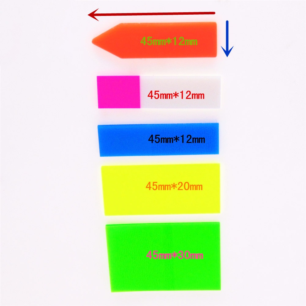 QUINTON Fluorescent Color Note Stickers Self Adhesive Sticky Notes Office School Supplies Memo Pads Index Tags for Page Marker N times Sticky Bookmark Stickers