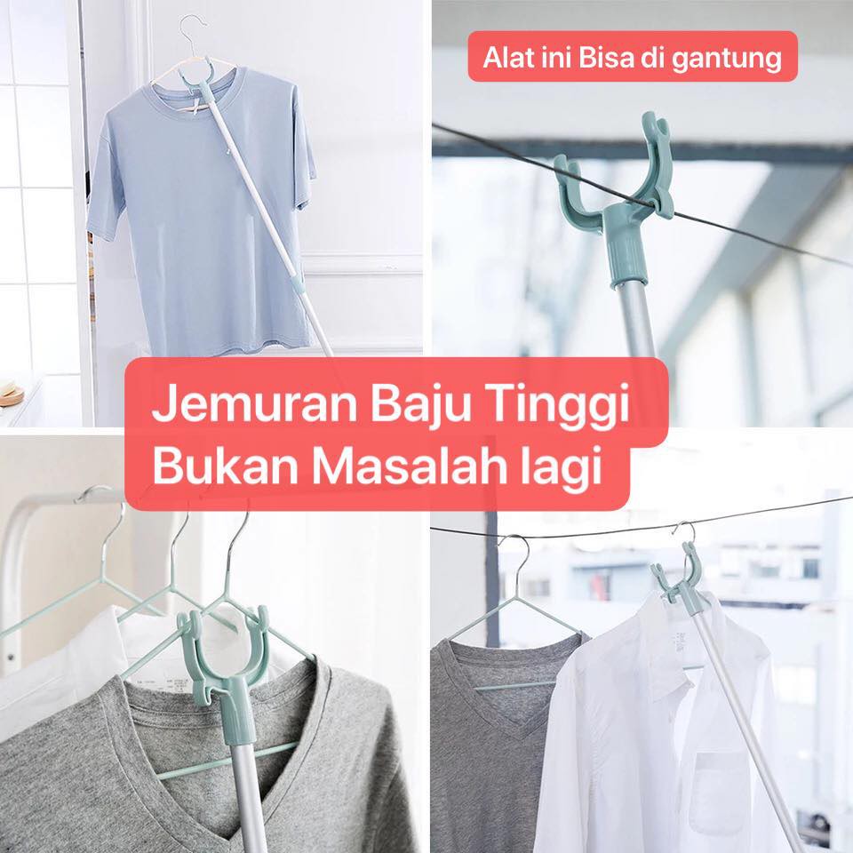 PCK-06 Alat Bantu Jemur Baju Pick Up Tool Tongkat Kait Jemuran / Gantungan Baju Bisa di Panjangin