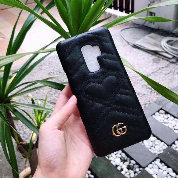NUMEROUS 3853 Gucci Leather Case Black Samsung S8 S8+ S9 S9+ Note 8 Note 9 s8 plus s9 plus 