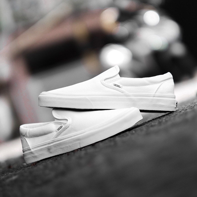 VANS SLIP-ON CLASSIC TRUE WHITE ORIGINAL 100% ( Global )