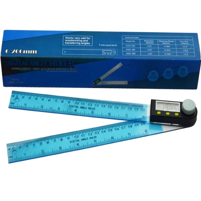 20Cm Plastic Digital Angle Ruler Inclino Penggaris Busur Digital