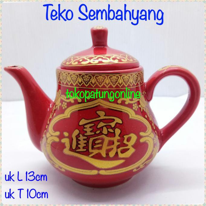 Teko Sembahyang keramik Merah T10