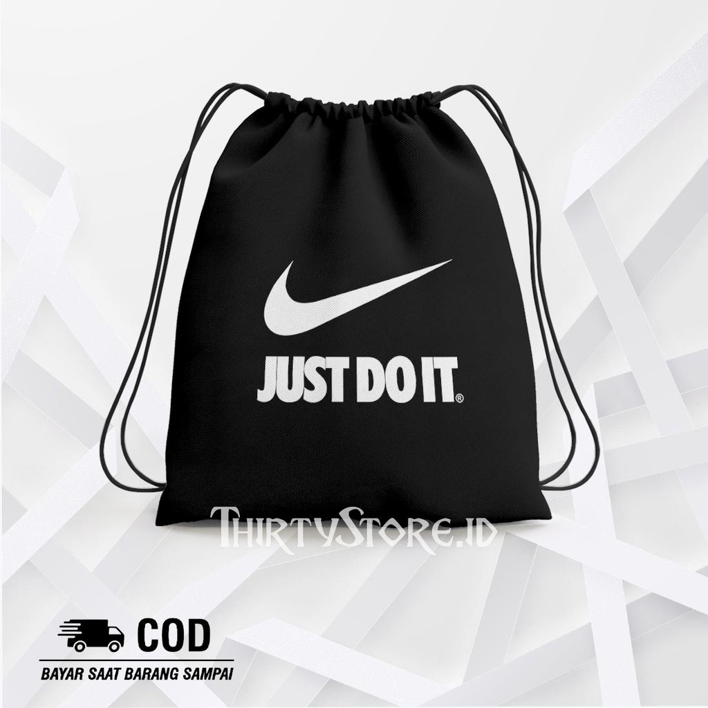 Tas Serut String Bag Just Do It - Drawstring Bag Waterproof | Thirty Store.Id