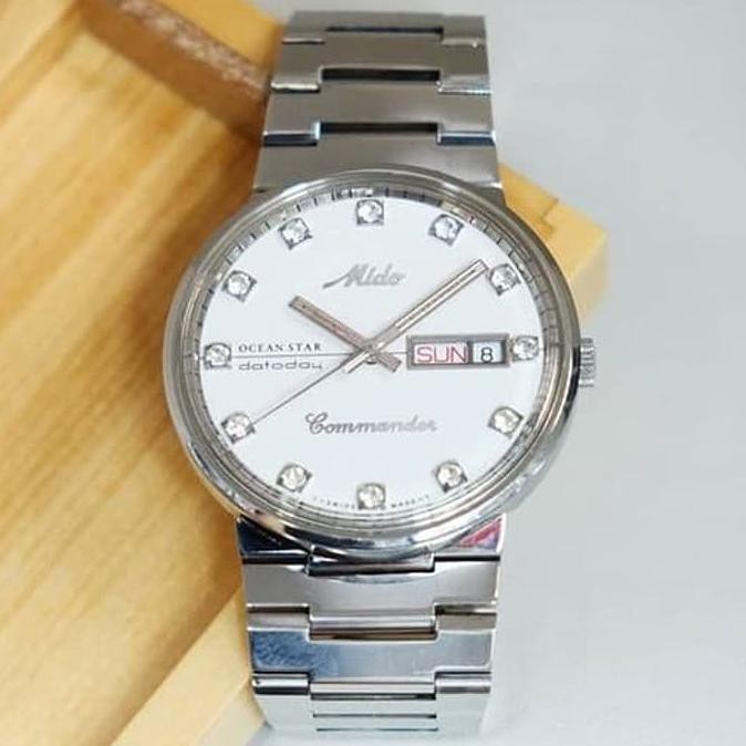 [BAYAR DI TEMPAT] MIDO COMMANDER OCEAN STAR DATODAY jam tangan pria asli antik ori murah {GRATIS