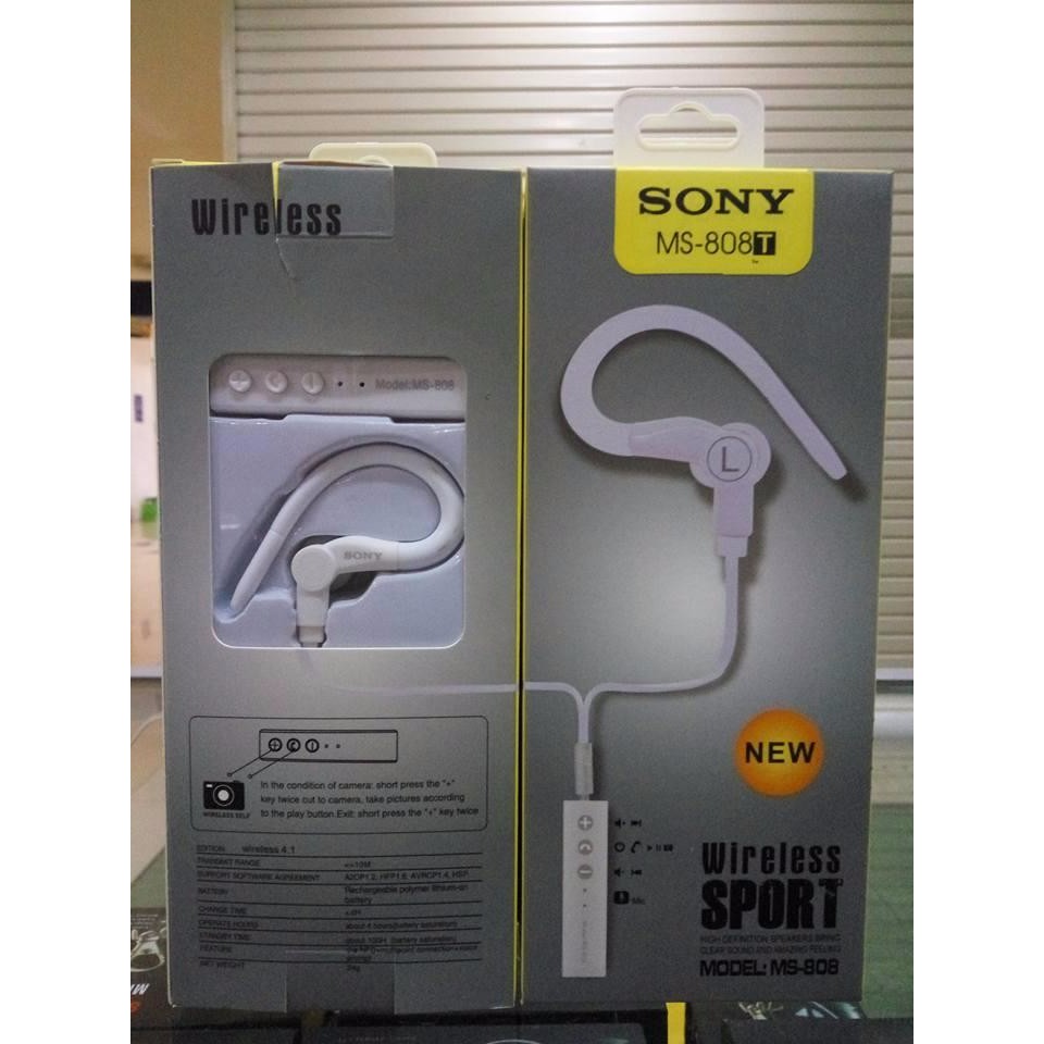 Stereo Headset Bluetooth Sony Sport Ms-808 4 In1