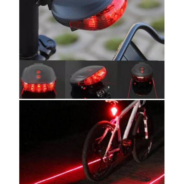 Lampu Belakang garis belakang Sepeda Gunung 5 LED Peringatan TaffLED LASER TAIL LIGHT LINE jnp