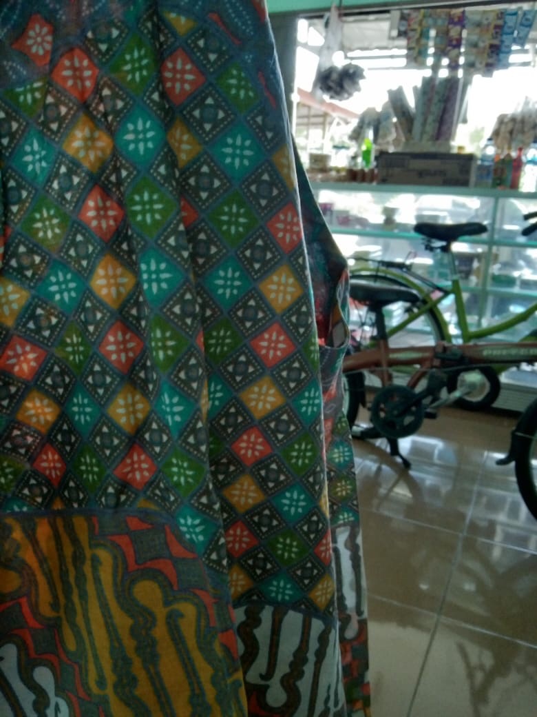 Tunik Batik Sinaran Soft Katun Primis Kuning Hijau Motif Catur M L Xl Xxl