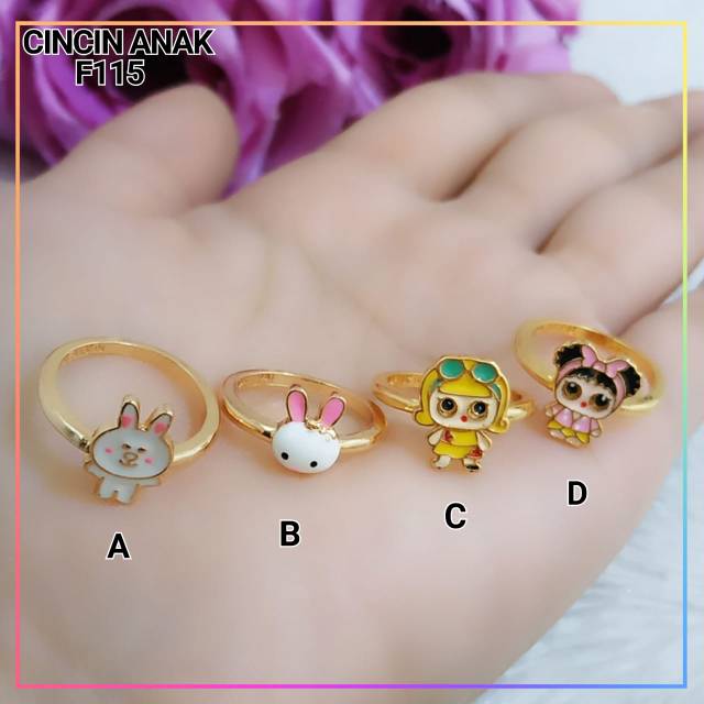 Cincin xuping cincin anak litle pony pink lapis emas gold F115