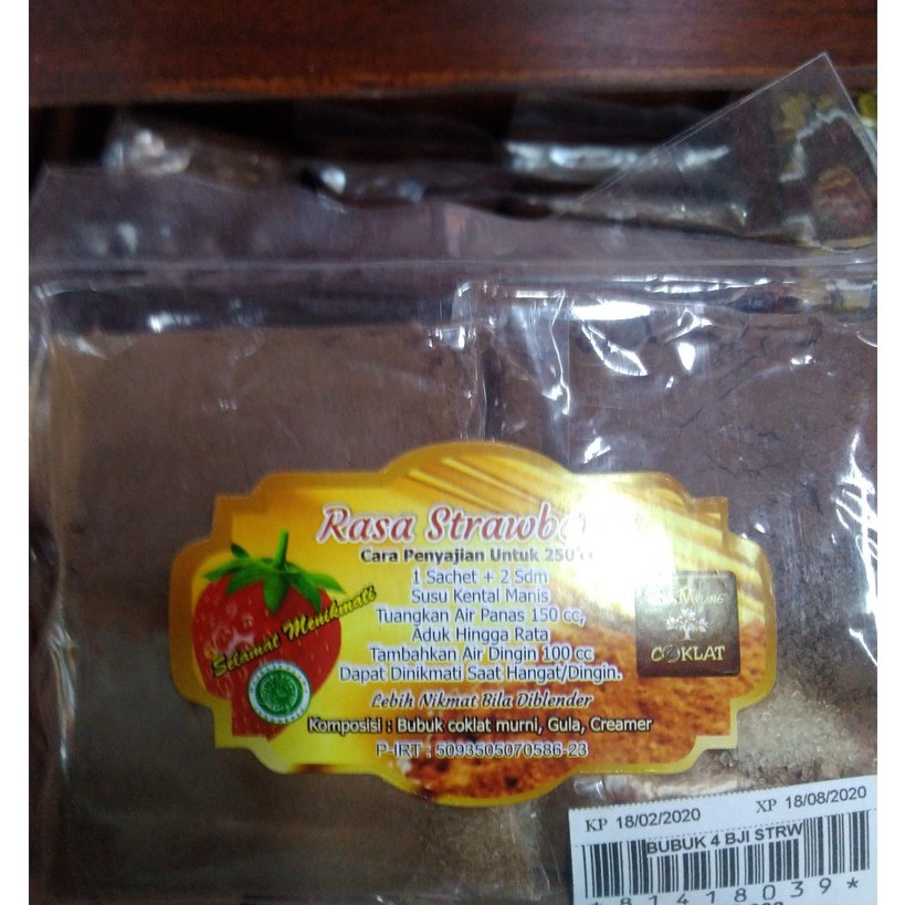 

Bubuk Coklat Chocolate Powder Rasa Strawberry Kampung Coklat Blitar