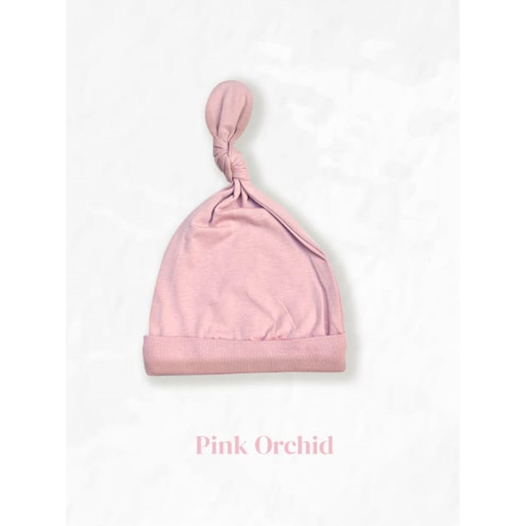 Libby Topi Bayi Baby Knot Hat Earth Comfy Set Midnight Blue Green Cactus Orange Cactus Orange Sunset Yellow Pumpkin Stone Gray Pink Orchid 0-3 Bln