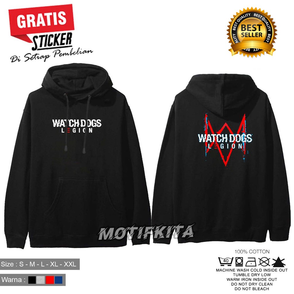 Jaket Sweater Hoodie WATCH DOGS Keren Pria Dan Wanita Kaos Pria Keren