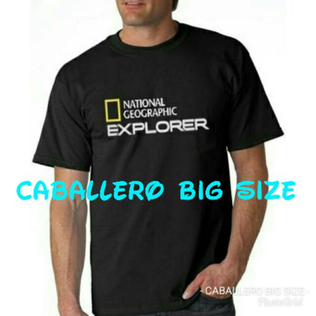Kaos big size National geographic Explorer, kaos adventure ukuran S L XL XXL 3XL 4XL