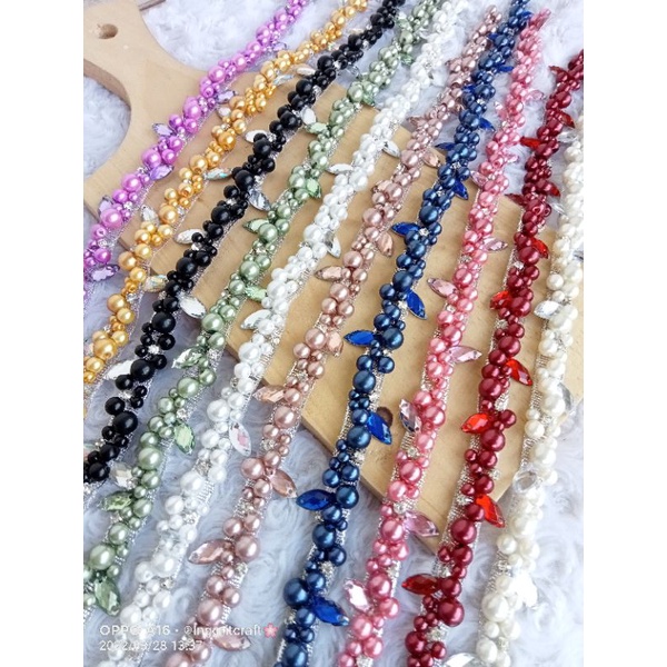 Payet Rangkai/ Mutiara Rangkai Sampan/ Permata Rangkai/lebar 1cm panjang 20cm