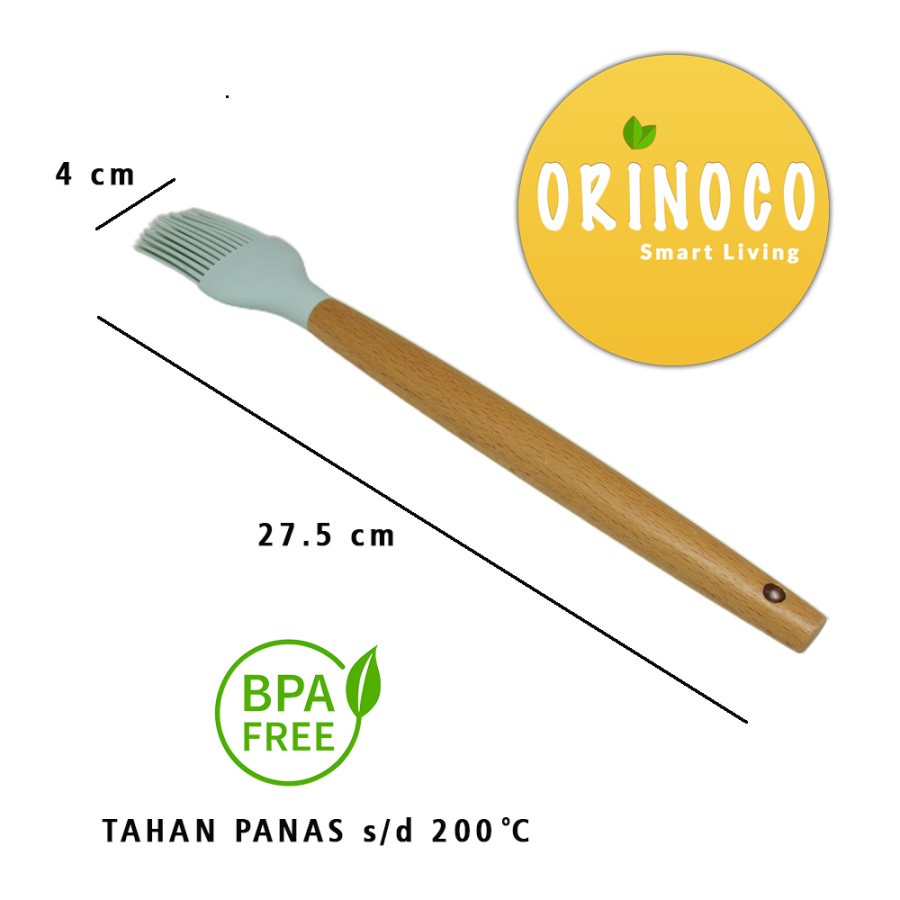 Alat Masak Silicone Or-203 Gagang Kayu Tahan Panas Warna Tosca-1