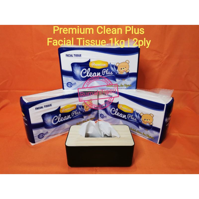 Clean Plus Premium Facial Tissue 1kg / Tisu Wajah / 1000gr Clean Plus 1 kg-1