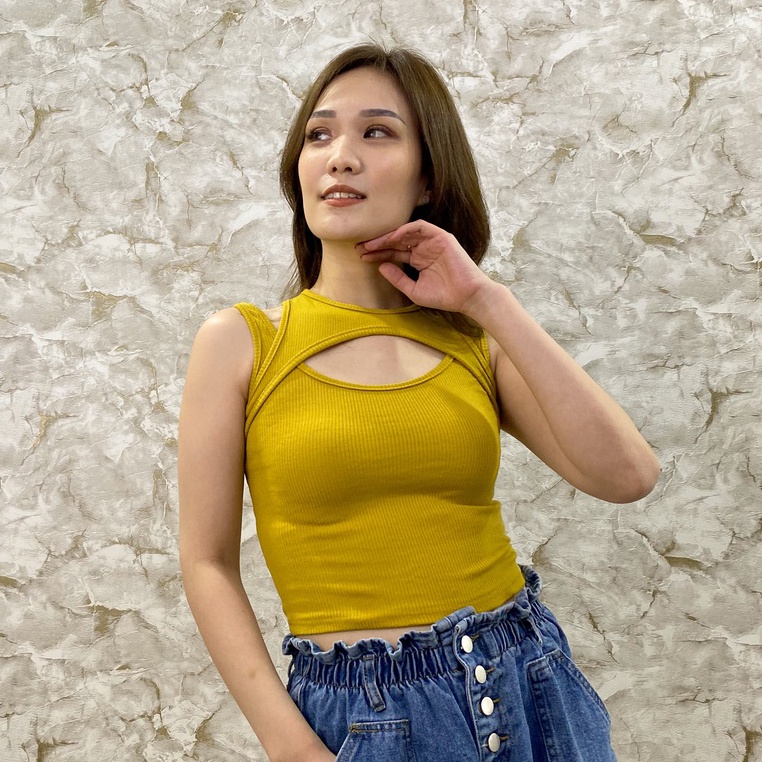 MODAVIE - LIANA CROP TOP Korea Tank Top Pendek Wanita Crop Tee Korean