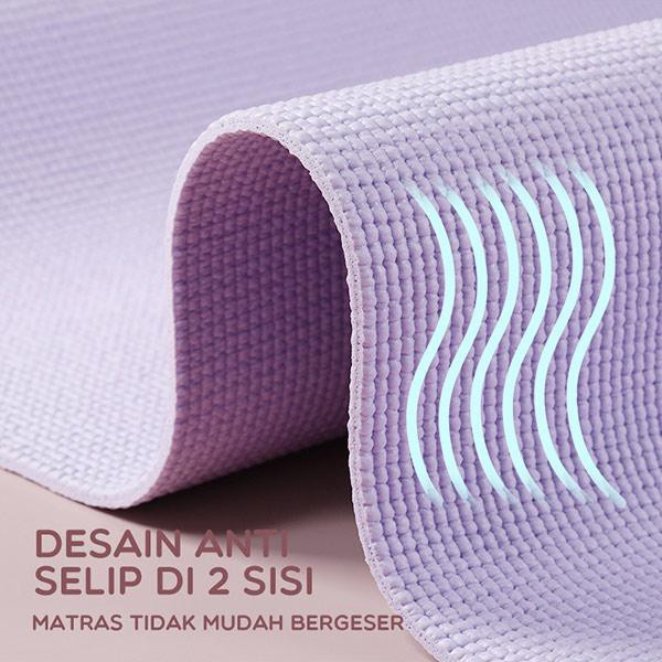 Samono Matras Yoga Mat PVC Anti Slip 2 Sisi Senam Yogamat Karpet Fitnness Ketebalan 5mm Matras Alas Olahraga Bahan PVC  SSP10