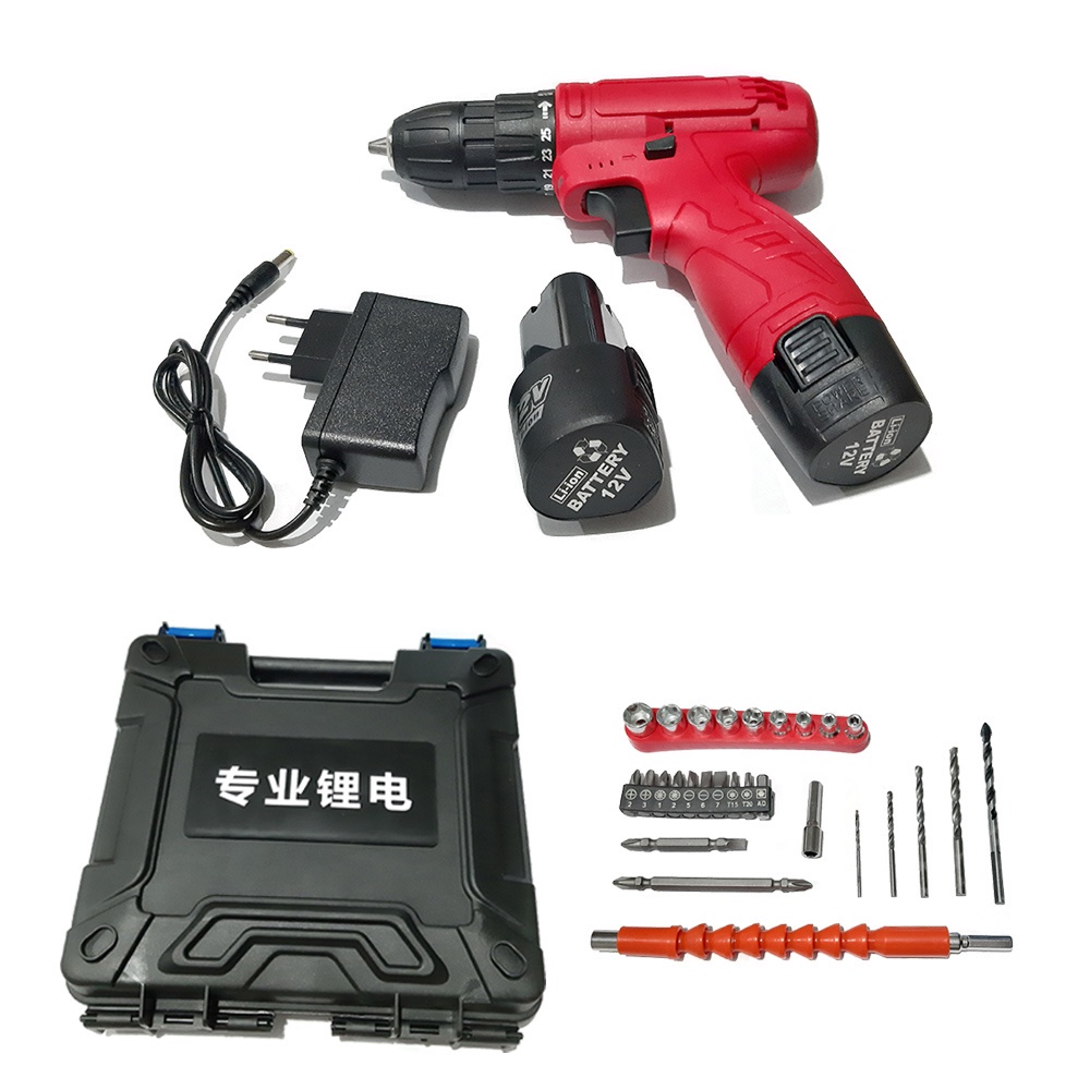 Electric Drill / Mesin Bor Listrik Set Lengkap + Box Penyimpanan Bor Portable Multifungsi Untuk Kayu