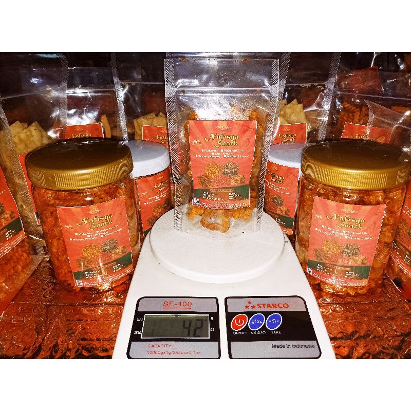

(Nafisya Snack) Paket Snack Makaroni Basreng Kripik Bawang 5 Pcs