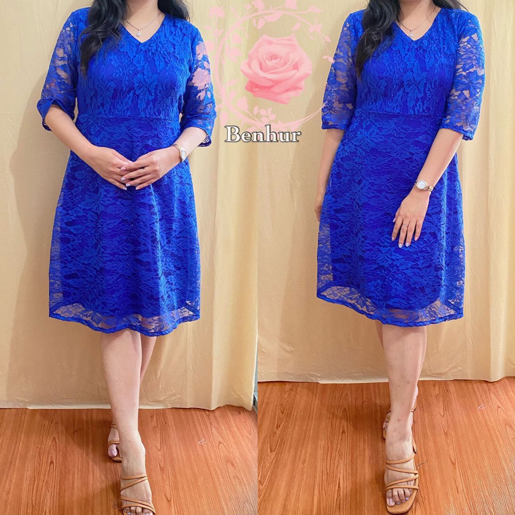 DRESS VIOLA BRUKAT FASHION WANITA / PAKAIAN PESTA  FORMAL KASUAL / GAUN KEBAYA