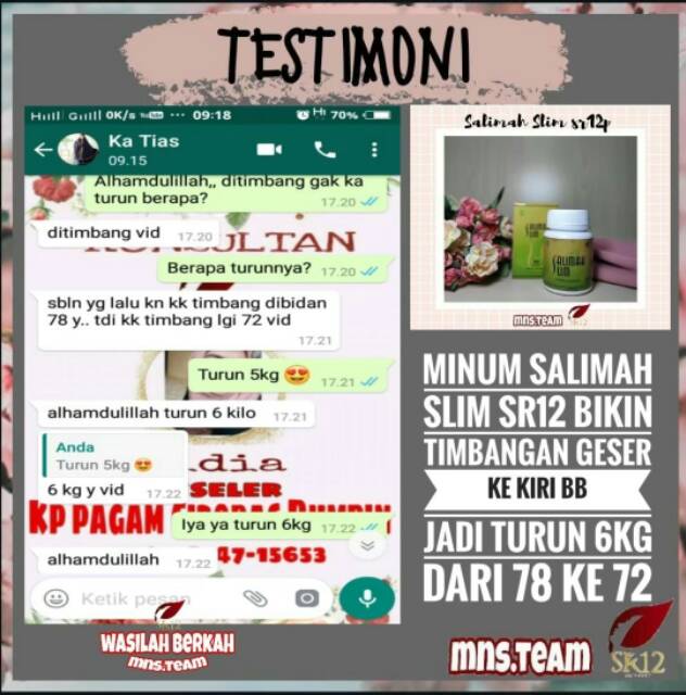 Ampuh!! Salimah Slim SR12 Pelangsing Herbal Obat Diet Alami Peluntur Lemak Penurun Berat Badan Aman