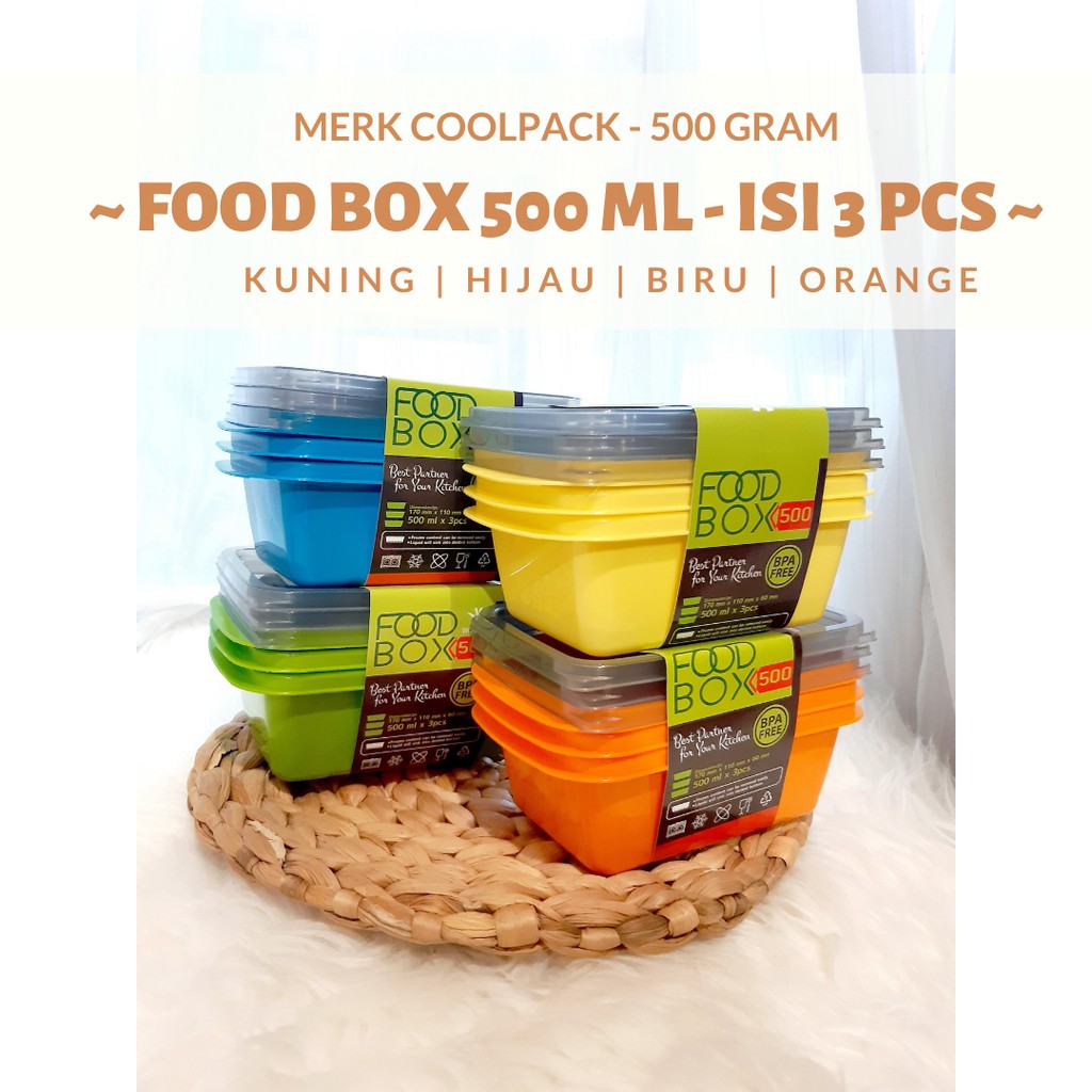 Kotak Kue Snack / Kotak Makan / Food Box 3 Pcs - Container Plastik Toko Kotak Makan / Toko Food Box