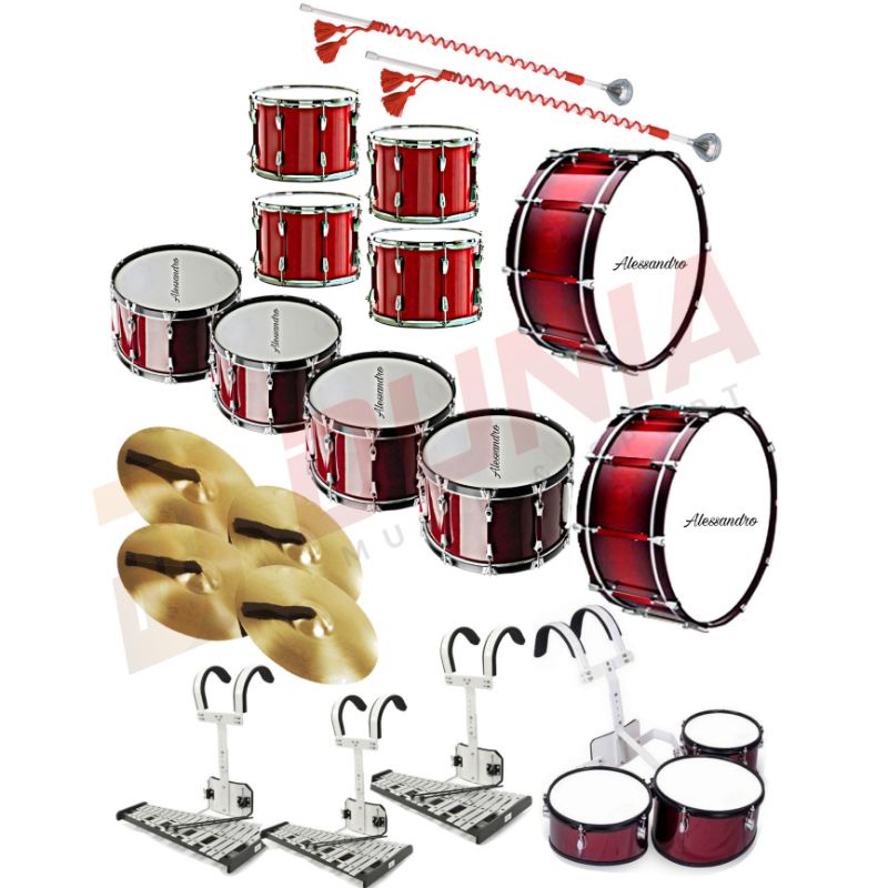 Paket Drumband SMP 18 Pemain / Alat Marching Band / Drumband Import