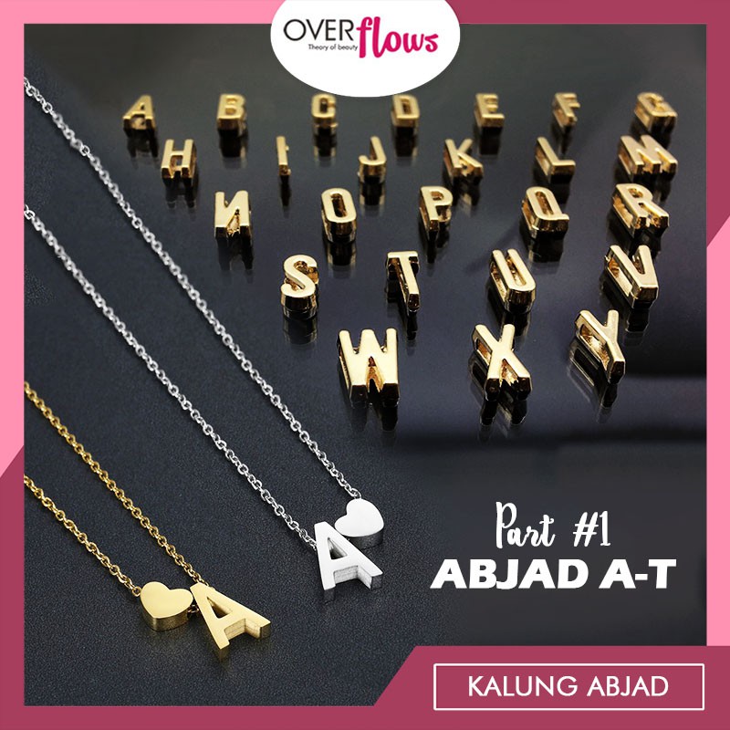 OVERFLOWS.ID [A-T] Part 1 Kalung Rantai Huruf Abjad A-Z Choker Model Simple Ala Korea