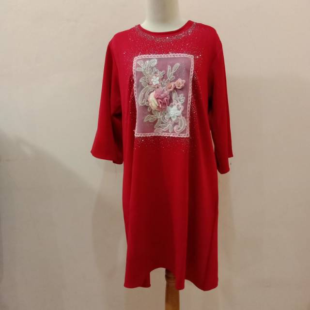 Dress panjang bunga organza