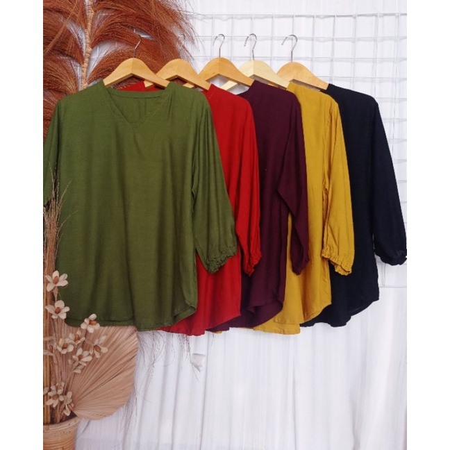 blouse atasan rayon LD 115cm Lengan 3/4