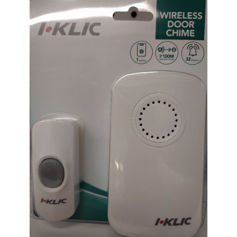 ACE HARDWARE I-KLIC BEL PINTU RUMAH NIRKABEL/WIRELESS DOORBELL/BEL RUMAH WIRELESS/SINGLE TOMBOL