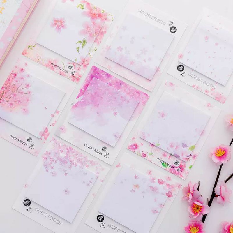 

Sticky note sakura cantik/sticky notes lucu aesthetic untuk jurnal dan sekolah